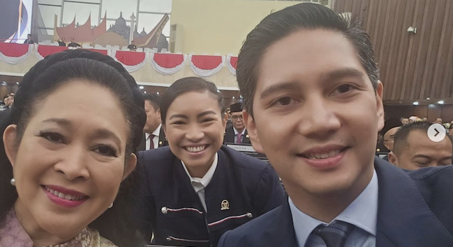 L-R: Siti Hediati Hariyadi (Titiek), Sara Djojohadikusumo and Budi Djiwandono are all Gerindra representatives in the DPR 2024-2029/IG @rahayusaraswati